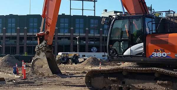 Excavator on a construction site.