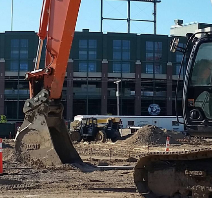 Excavator on a construction site.